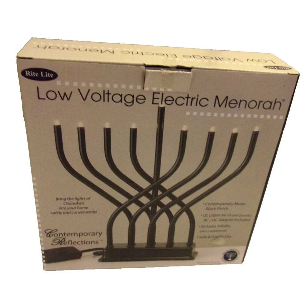 Jacob Rosenthal Electric Menorah Matte Black Finish Metal Contemporary